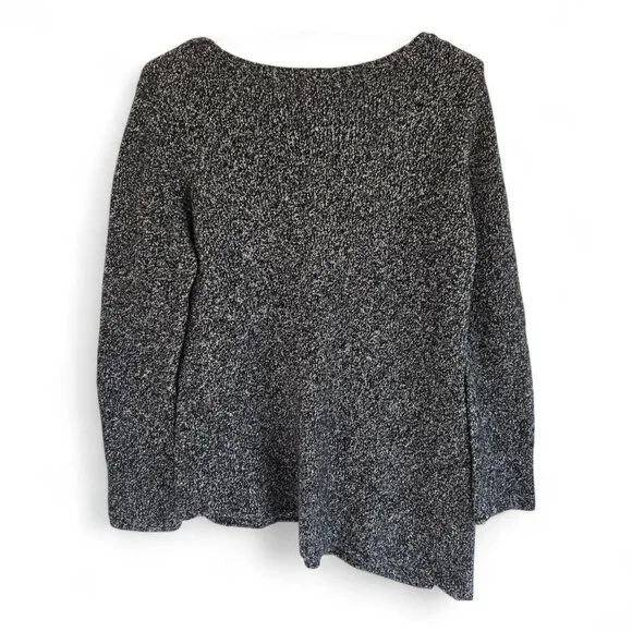 Pure Jill Womens Black & White Knit Asymmetrical Hem Sweater Small - Picture 2 of 10